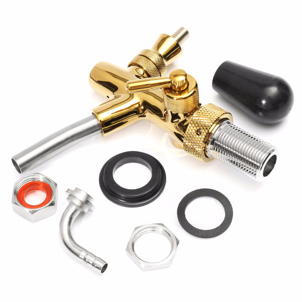 G5/8 Adjustable Beer Tap Faucet With Chrome Gold Plating Draft Shank Home Brew Bar
