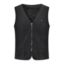 Intelligent Winter Electric Heated USB Sleeveless Waistcoat Heating Jacket Temperature Control Full Zipper Black