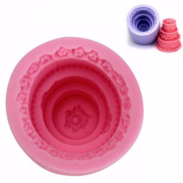 3D 3 Layers Wedding Cake Silicone Mold Fondant Chocolate Mold