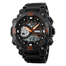 SKMEI 1228 Dual Display Multifunction Digital Quartz 50M Waterproof Chronograph LED Watch