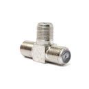 Thread F Socket T Splitter Adaptor Cable TV Aerial Freeview Virgin Media Silver