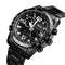 SKMEI 1453 Luxury Men Stopwatch Calendar Sport Stainless Steel Dual Disaplay Digital Watch