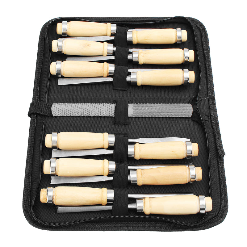 14Pcs Wood Carving Hand Chisel Tools Set Woodworking Professional Gouges Kit