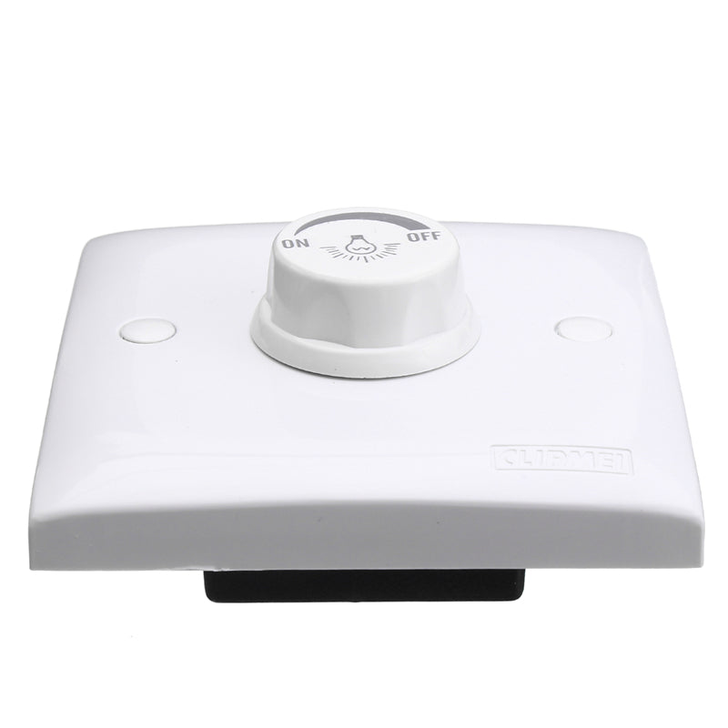 220V LED Dimmer Single Light Rotary Switch for Dimmable Lighting White