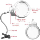 Clip Type Magnifier W/ LED Light Reading Handle Magnifying Glass Flexible Metal