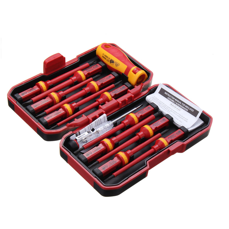 Raitool 13Pcs 1000V Electronic Insulated Screwdriver Set Phillips Slotted Torx CR-V Screwdriver Repair Tools
