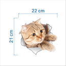 3D Breaking Through The Wall Kit ten Toilet Puppy Small Cartoon Car Stickers