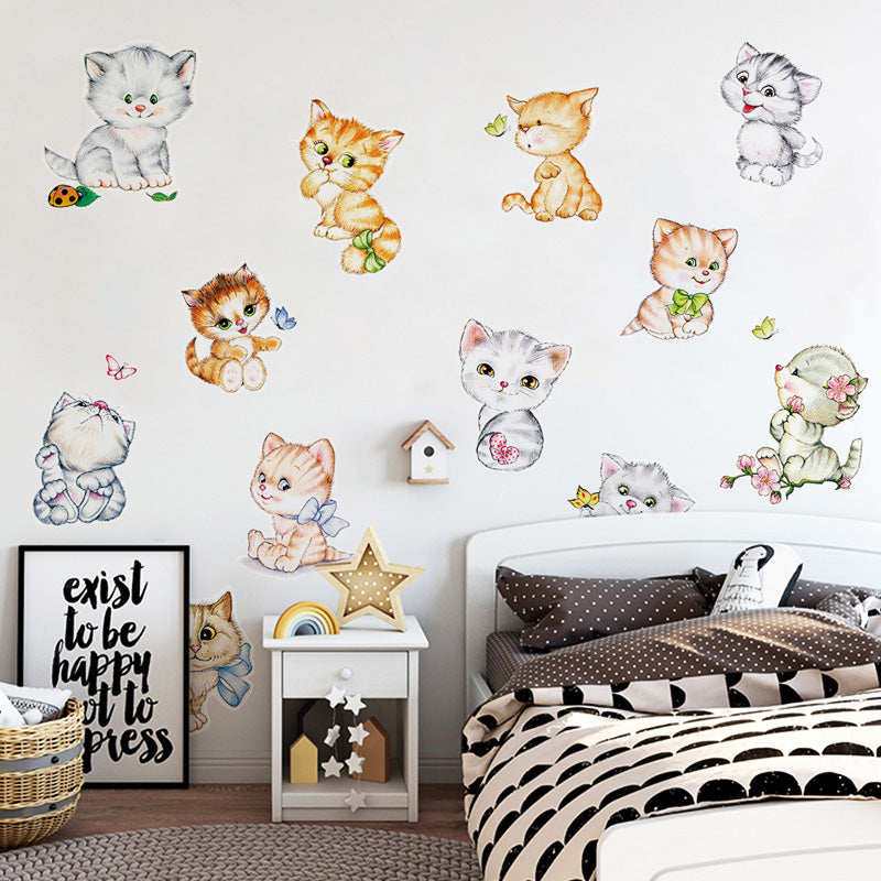Miico FX1020L Cute Cartoon Cat Stickers Decorative Sticker Wall Stickers Toilet Stickers