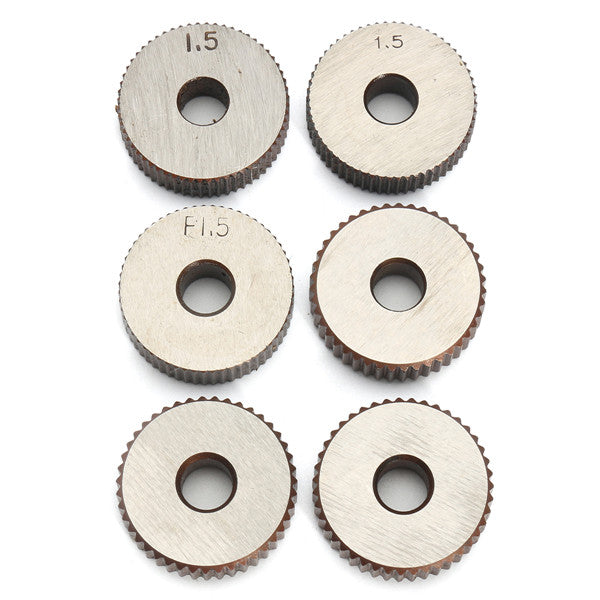 7pcs Knurling Knurler Tool 0.5/1/2mm Pitch Single Wheel Diagonal Wheel Linear Knurl Set