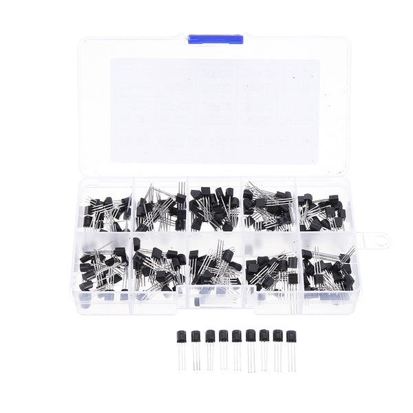 Transistor Assortment Kit BC337 BC327 2N2222 2N2907 2N3904 2N3906 S8050 S8550 A1015 C1815 10value 200PCS Transistors Box Pack