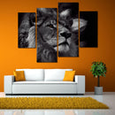 Miico Hand Painted Four Combination Decorative Paintings Lion Head Wall Art For Home Decoration