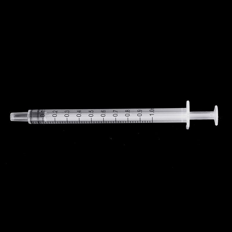 20Pcs/Set 1ml Plastic Dispensing Syringe Injector No Needles 0.01ml Graduation for Refilling and Measuring Liquids Industrial Glue Applicator