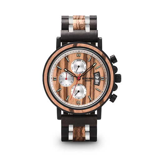 BOBO BIRD S28 Unique Design Men Wrist Watch Calendar Wooden Quartz Creative Watch