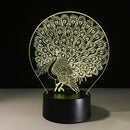 Peacock 3D Acrylic LED Mood Night Light 7 Color Touch USB Desk Lamp Lovely Gift for Child