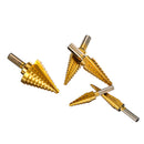 6Pcs Titanium Drill Bit Set Steel Step Drill Bits Cone Multiple Hole 50 Sizes with Case Kit