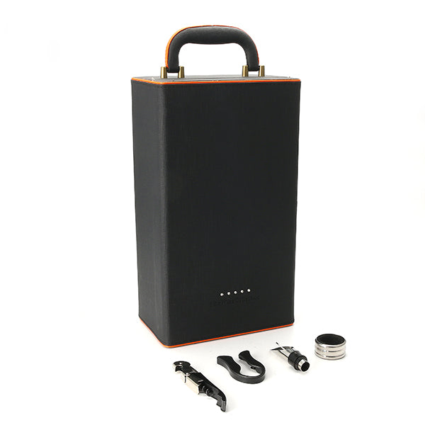 KCASA KC-WG02 Large Weeding Leathern Wine Bottle Gift Box Set With Corkscrew Pourer Collar Cutter