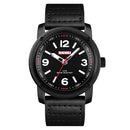 SKMEI 1417 Leather Simple Big Number Business Fashion Men Quartz Watch