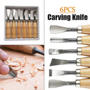6pcs Professional Wood Carving Tools Kit Woodworking Craft Chisel Hand