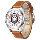 WEIDE UV1701 Unique Design Men Wrist Watch Leather Strap Casual Style Quartz Watch