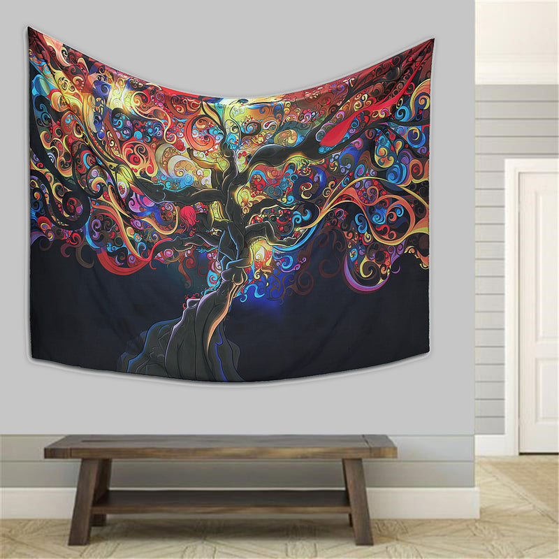 Tapestry Wall Hanging Psychedelic Tree Tapestries Bedspread Home Decoration