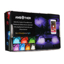 AMBOTHER 4PCS LED RGB Car Interior Floor Decoration Lights Bars Wireless bluetooth APP Control Atmosphere Lamp Strip with Car Lighter