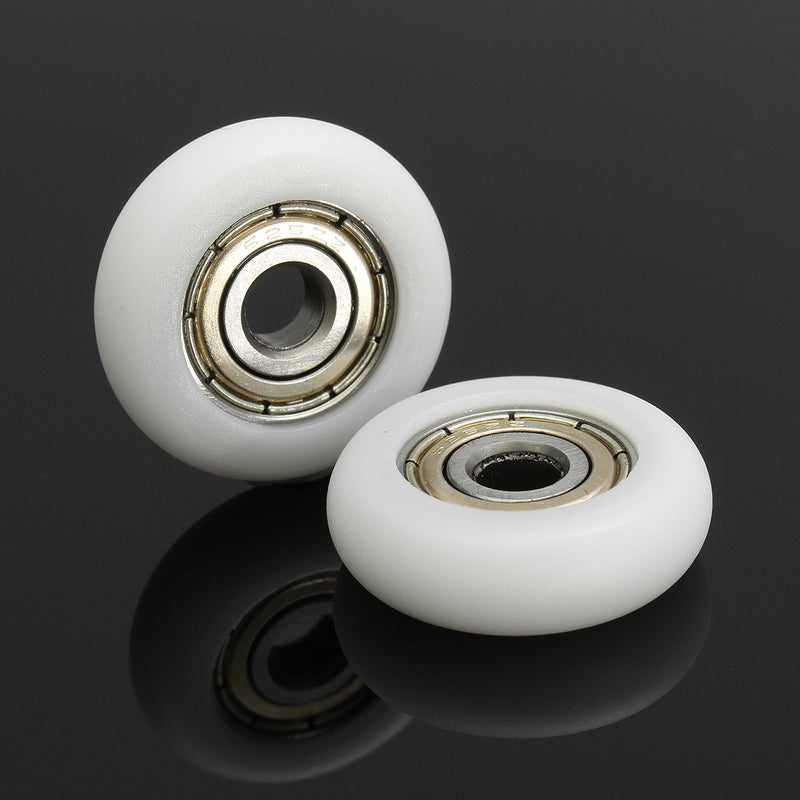 10pcs 5*23*7mm Nylon Plastic Carbon Steel Bearings Pulley Wheels Embedded Groove Ball Bearings