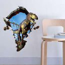 Miico Creative 3D Dinosaur Broken Wall Removable Home Room Decorative Wall Decor Sticker