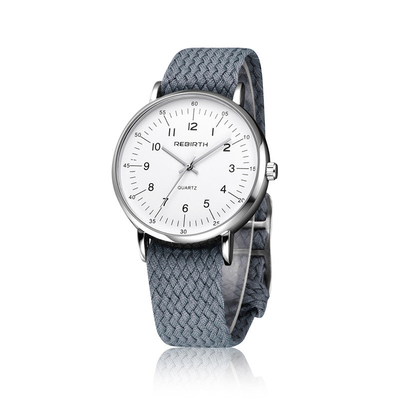 REBIRTH RE065 Casual Style Men Wrist Watch Nylon Band Quartz Watch
