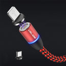 USLION 3A LED 360 Degree Rotate Magnetic TPE Fast Charging 1M Type-C Data Cable for Samsung S10+ Xiaomi Redmi Note8 HUAWEI P30Pro
