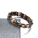 Simple Style Black Magnet Stone Chain Tiger's Eye Beads Health Care Bracelet for Men Women
