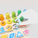Wooden Toys Rings Montessori Math Toys Counting Fishing Board Child Kids Preschool Educational Learning Gifts