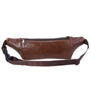 Men Leather Waist Bag Multi-Pockets Storage Bag Leisure Shoulder Bag