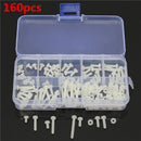 Suleve M3NR1 M3 Nylon Screw White Nylon Screws Bolt & Nuts Assortment Kit 160pcs