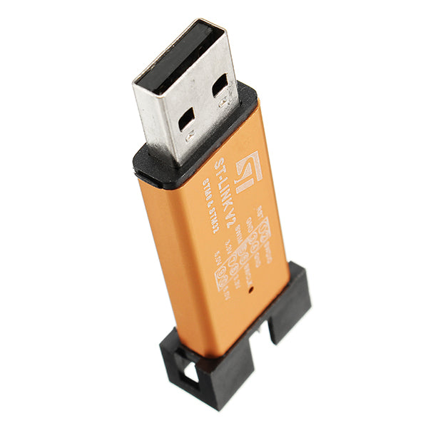 Geekcreit 3.3V 5V XTW ST-LINK V2 STM8 / STM32 Simulator Programmer Downloader Debugger 500MA Fuse Short Circuit Protection Aluminum Alloy U Disk Shell With 20cm Dupont Wire