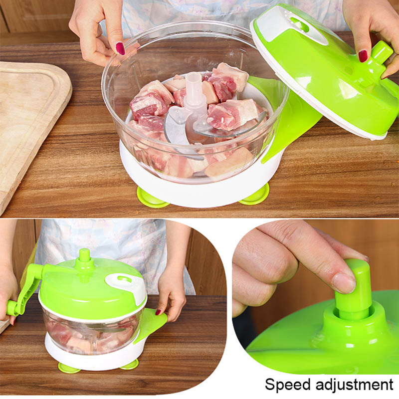 KCASA KC-FPM18 Multi-function Kitchen Manual Food Processor Household Meat Grinder Vegetable Chopper