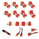Excellway DC 012 20pcs T Plug Male & Female Connectors Deans Style For RC LiPo Battery