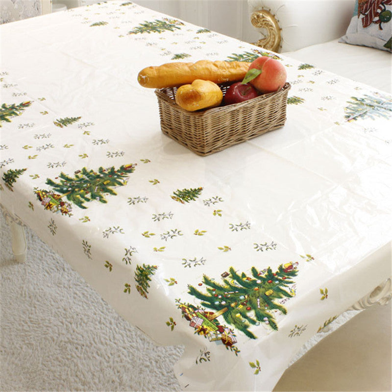 1PC 110x180cm Rectangular Disposable Table Cloth Christmas Tablecloth Printed Table Cover New Year