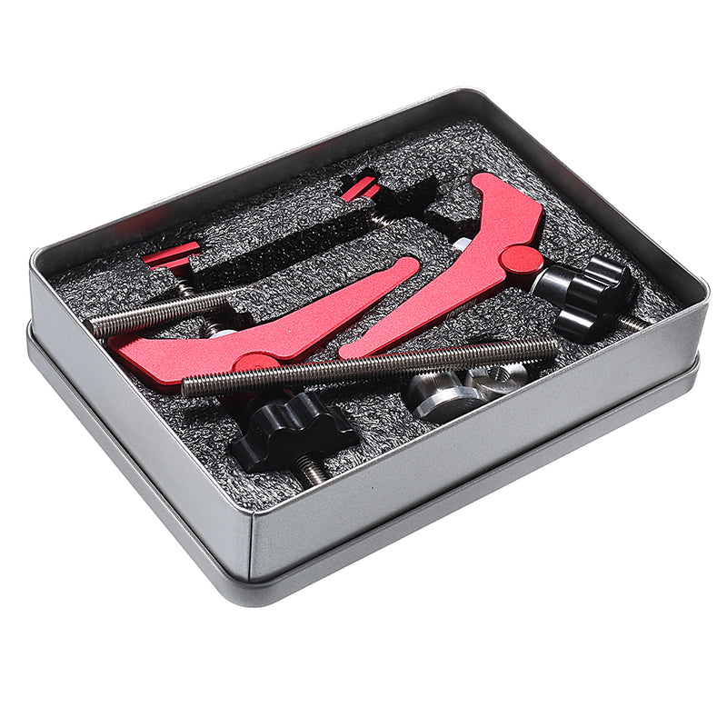 2pcs Aluminum Alloy Quick Acting Hold Down Clamp T-Slot T-Track Clamp Set with Metal Box Woodworking Tool
