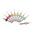 Drillpro 10pcs 0.3-1.2mm Micro Drills Bits Set Titanium Coated PCB Drill Bit