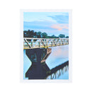 High Definition Spray Wall Painting Wulian Lake and Wooden Pavilion Landscape Decorations Murals