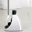 Stainless Steel Handle Toilet Brush Holder Floor-standing Cleaning Brushes Head with Magnet Base Bathroom Accessories Set