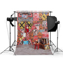 5x7FT Vinyl Graffiti Wall Phone Bear Photography Backdrop Background Studio Prop