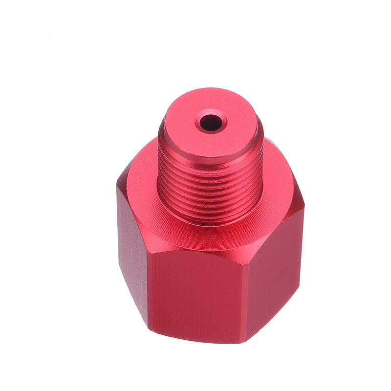 Adapter Converts CO2 Tank to Standard 5/8-18 Male Fitting & TR21-4 Female Fitting Red