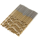 99pcs 1.5mm - 10mm Titanium Coated High Speed Steel Drill Bit Set Manual Twist Drill Bits