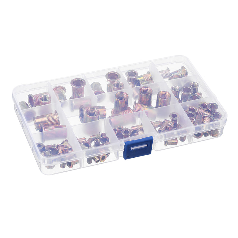 Suleve MXZN8 93Pcs Mixed Steel Rivet Nut Rivnuts Blindnuts Nutserts M3-M10 Nut Insert Rivet Assortment Kits