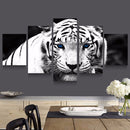5Pcs/Set Modern Art Oil Canvas Painting Print Tiger Wallpaper Wall Sticker Home Decorations