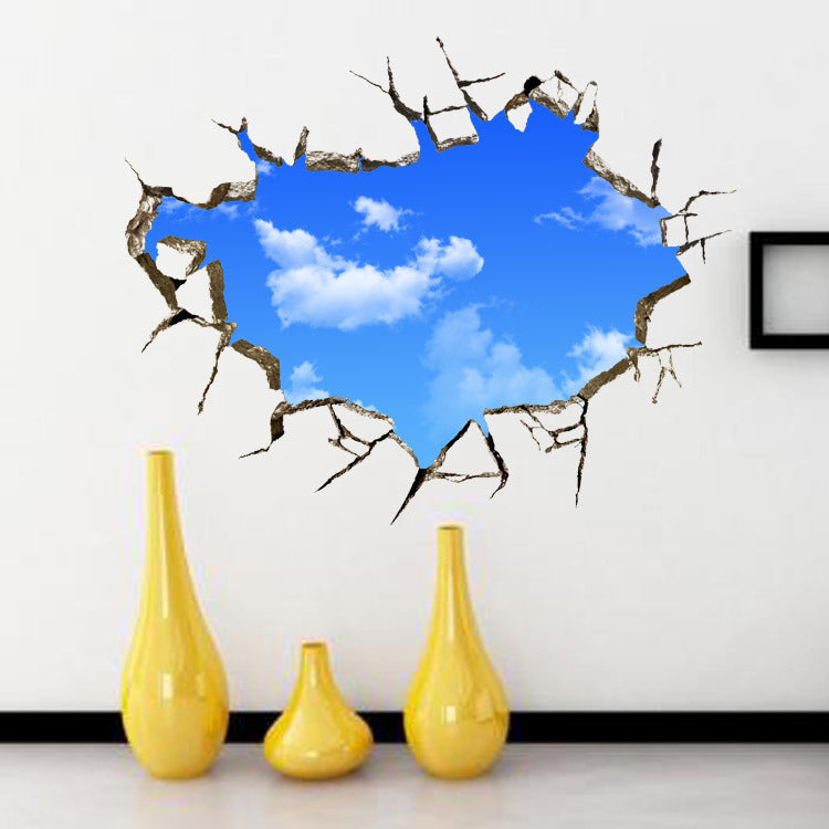 Miico 3D Creative PVC Wall Stickers Home Decor Mural Art Removable Sky Landscape Decor Sticker