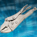 Metal Curved Jaw Vice Grip Locking Vice Mole Grip Plier Clamp Wrench Silver
