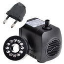 800L/H 210 GPH Submersible Water Pump For Aquarium Fish Tank Pond Fountain With 12 LED Lights