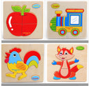 Baby Kid Children Lovely Animal Fruit Vehicle Wooden Early Learning Educational Puzzle Toy